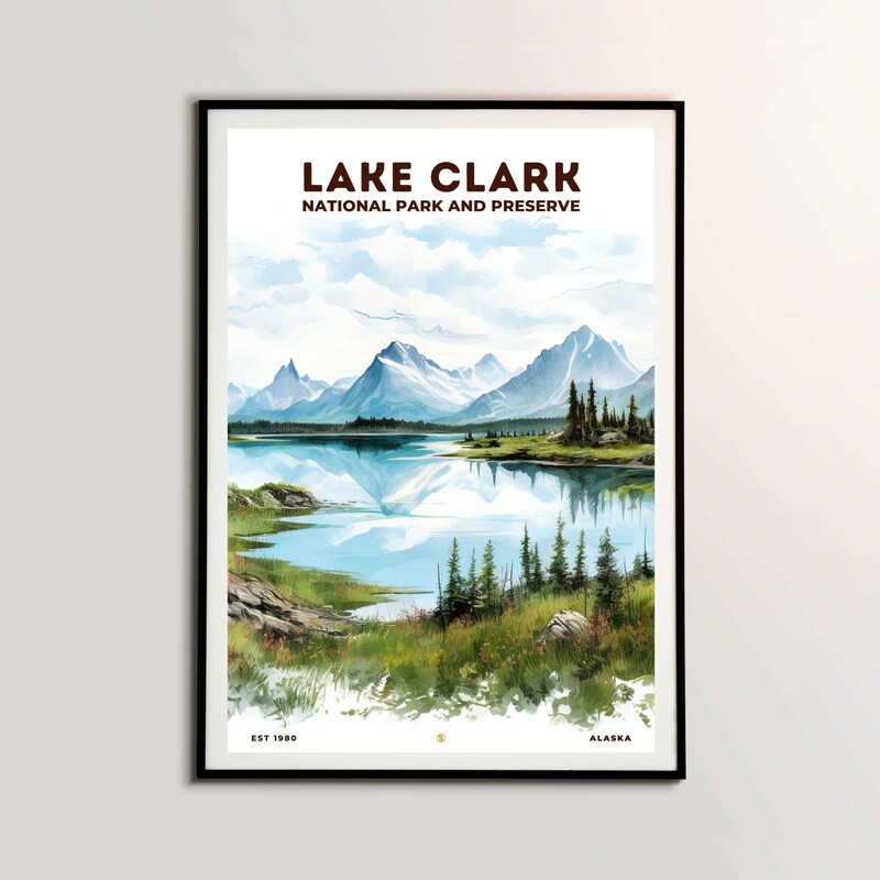 Lake Clark National Park and Preserve Poster, Travel Art, Office Poster, Home Decor | S8